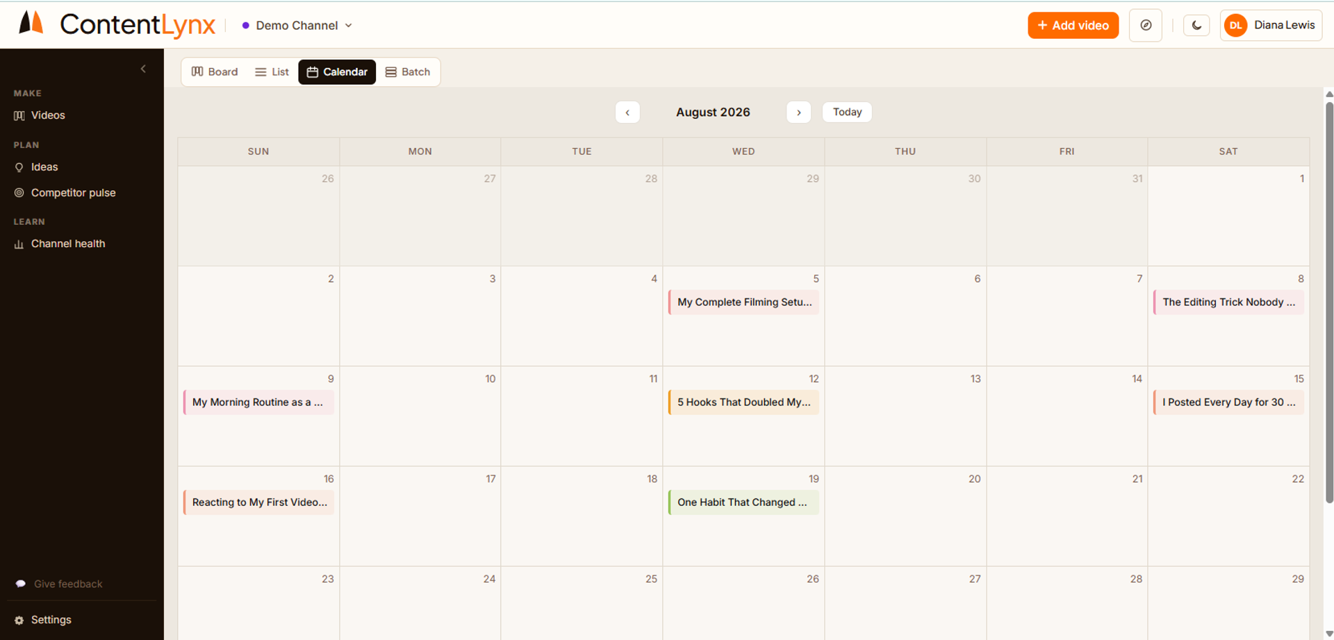 ContentLynx Publish Calendar — see your entire publishing schedule at a glance